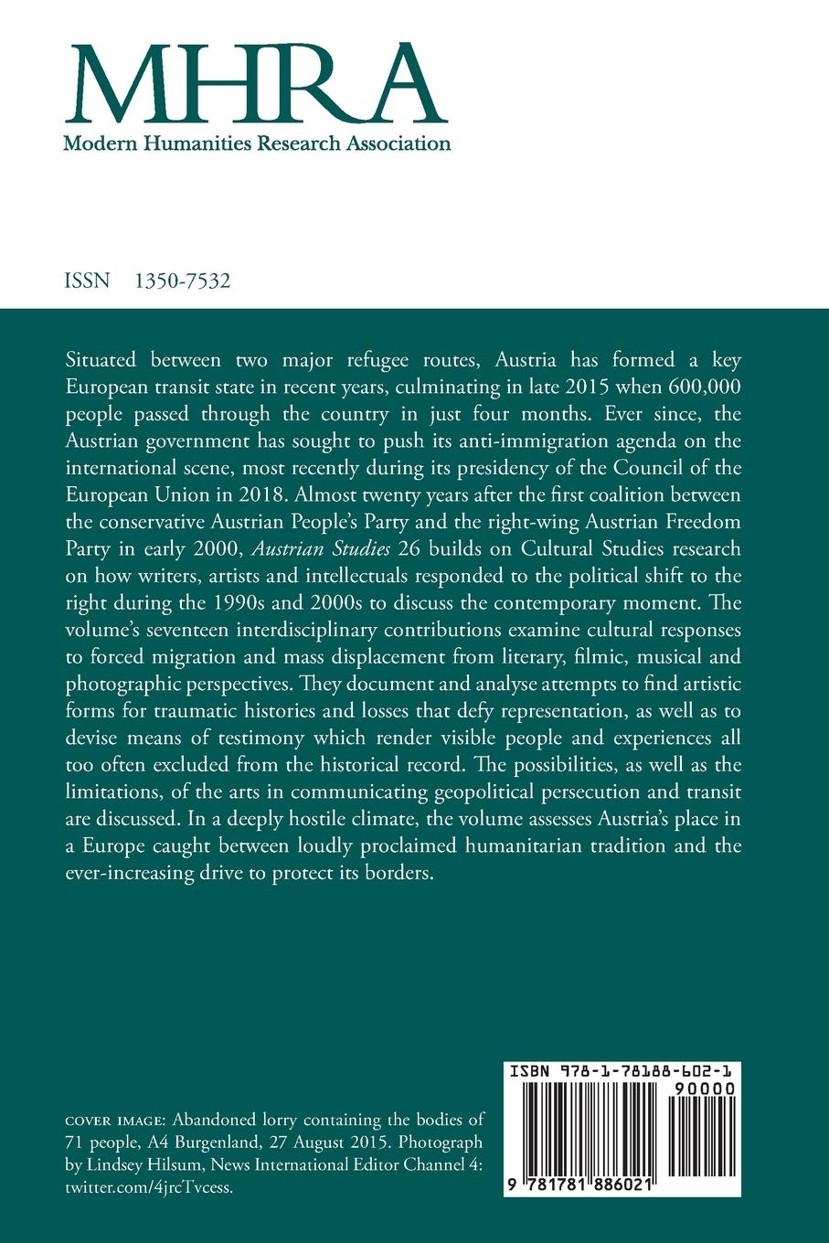 Rückseitencover Austrian Studies 26