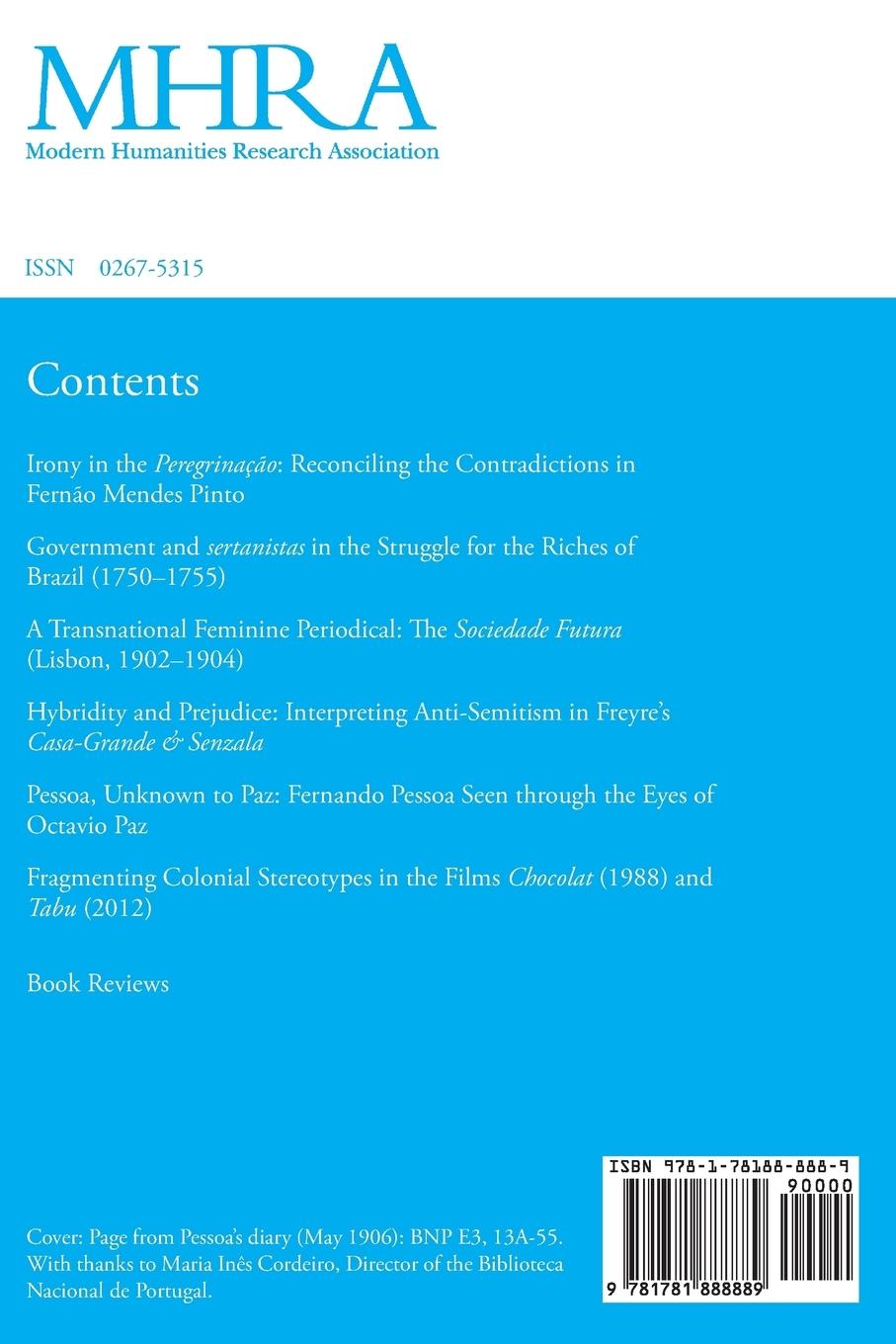 Rückseitencover Portuguese Studies 35