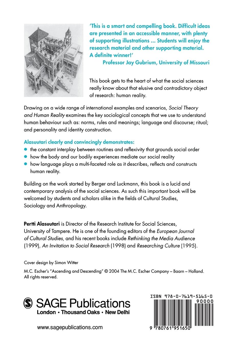 Rückseitencover Social Theory and Human Reality