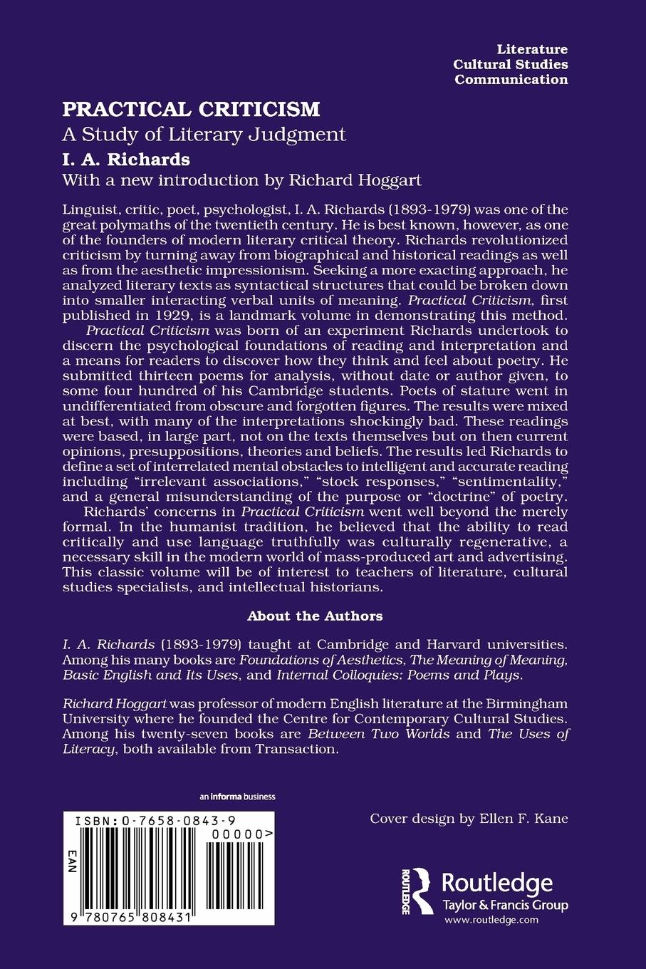 Rückseitencover Practical Criticism