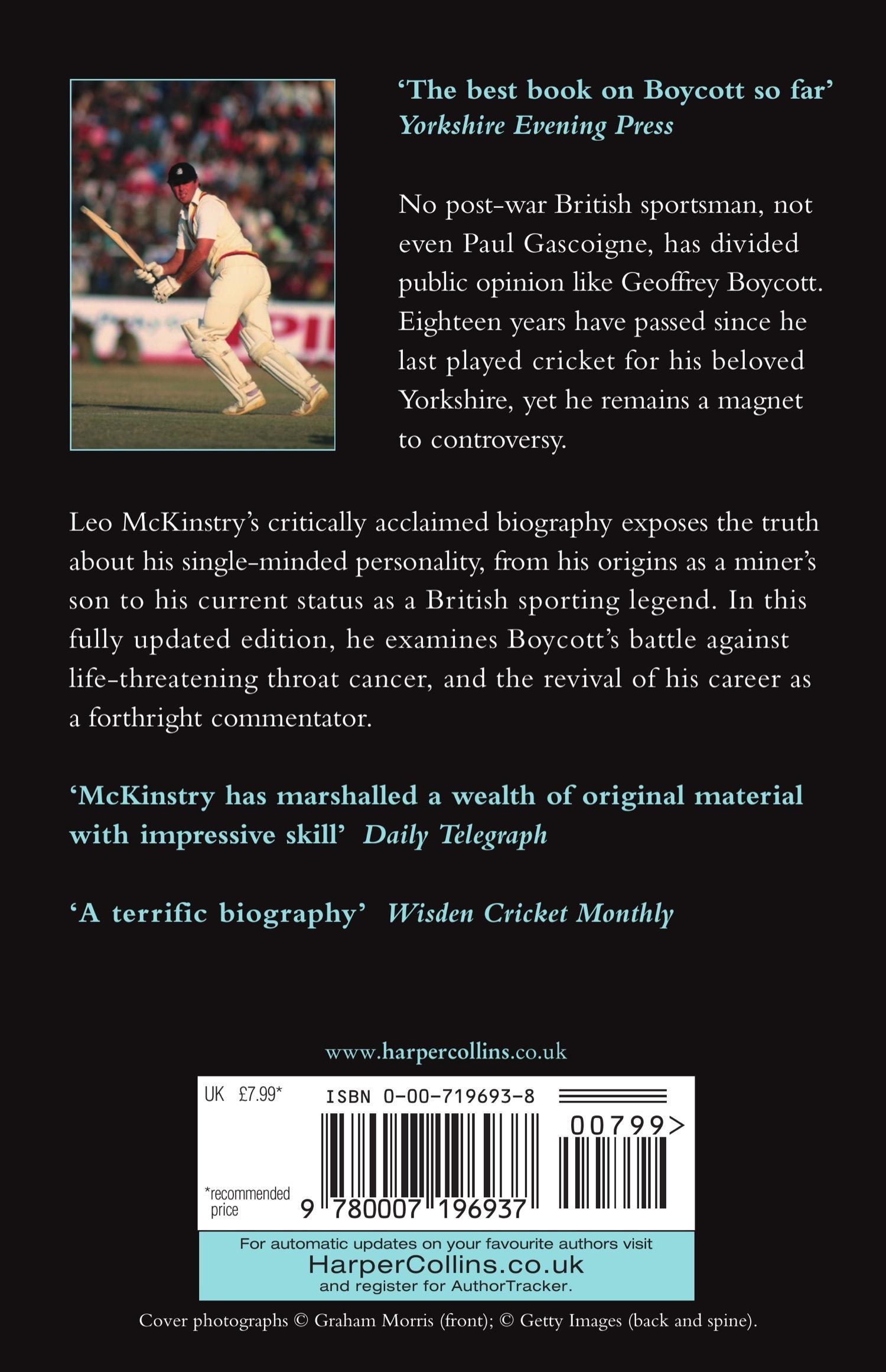 Rückseitencover Geoff Boycott