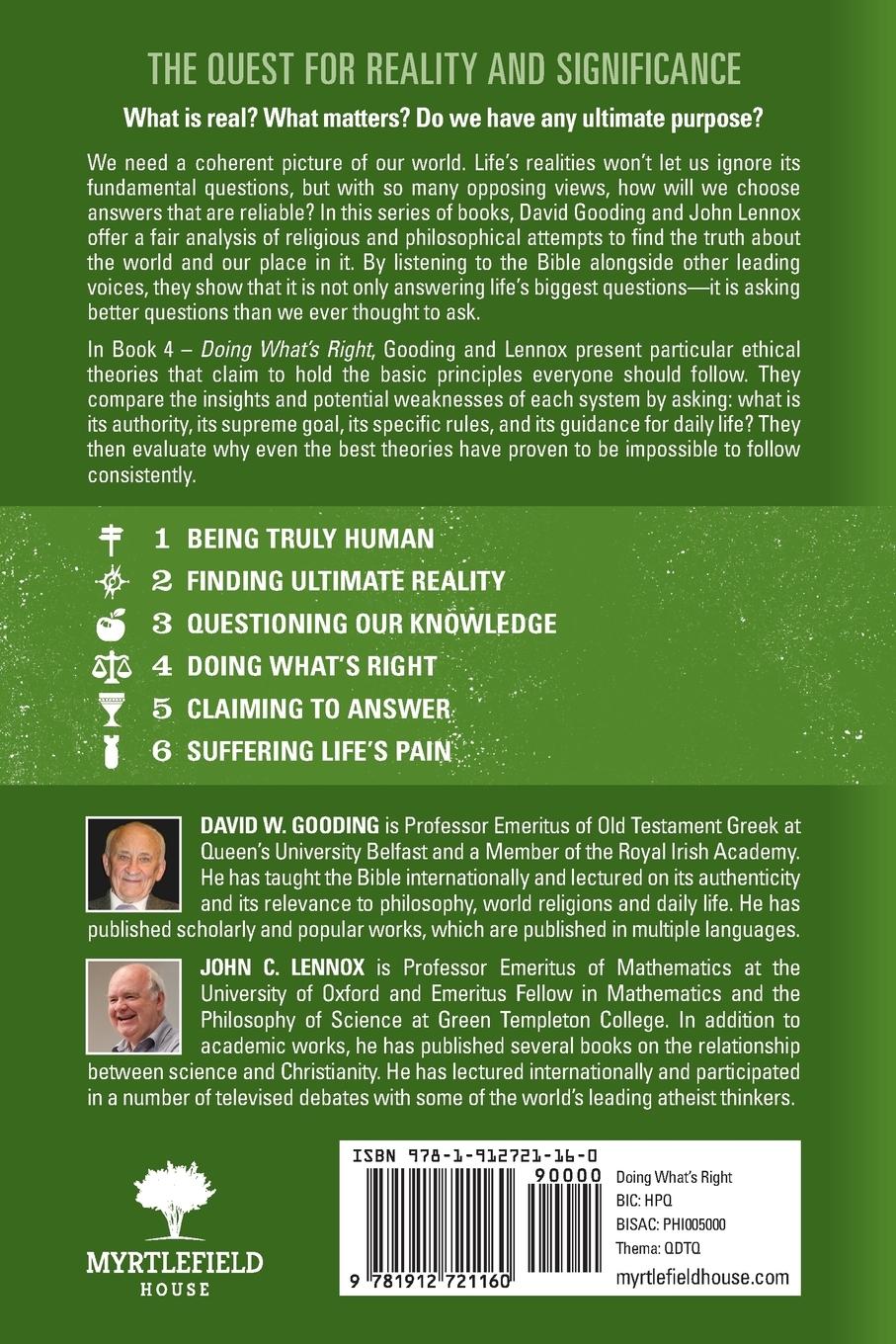 Rückseitencover Doing What's Right