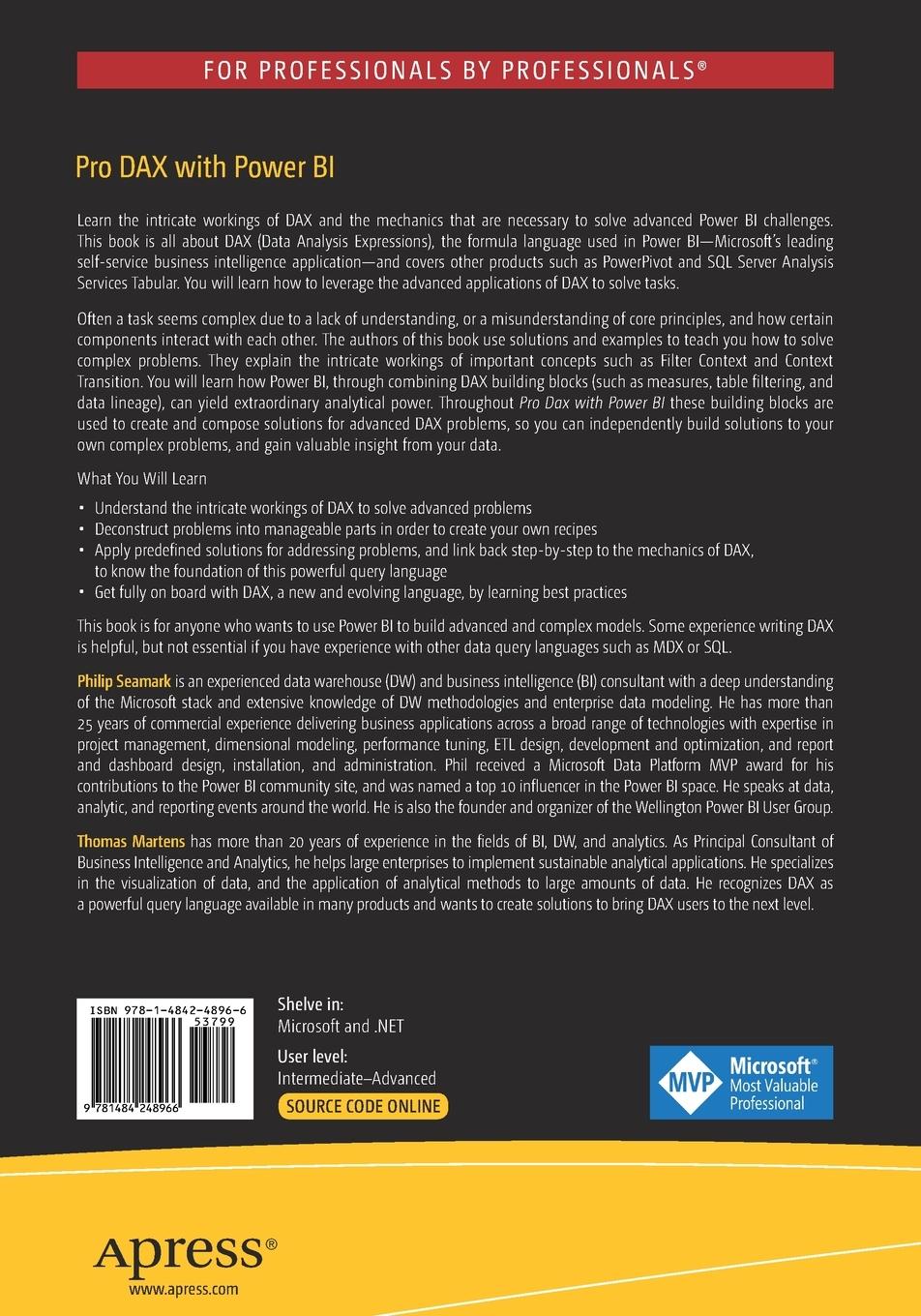 Rückseitencover Pro DAX with Power BI