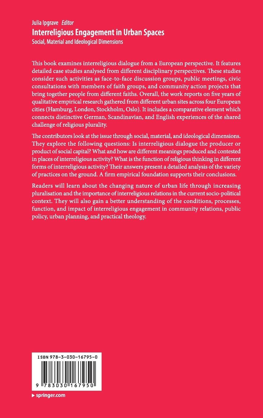 Rückseitencover Interreligious Engagement in Urban Spaces