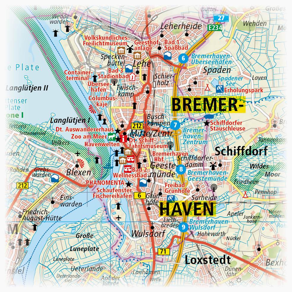Beispielinhalt (Bild) Ferienland zwischen Elbe und Weser 1:160 000