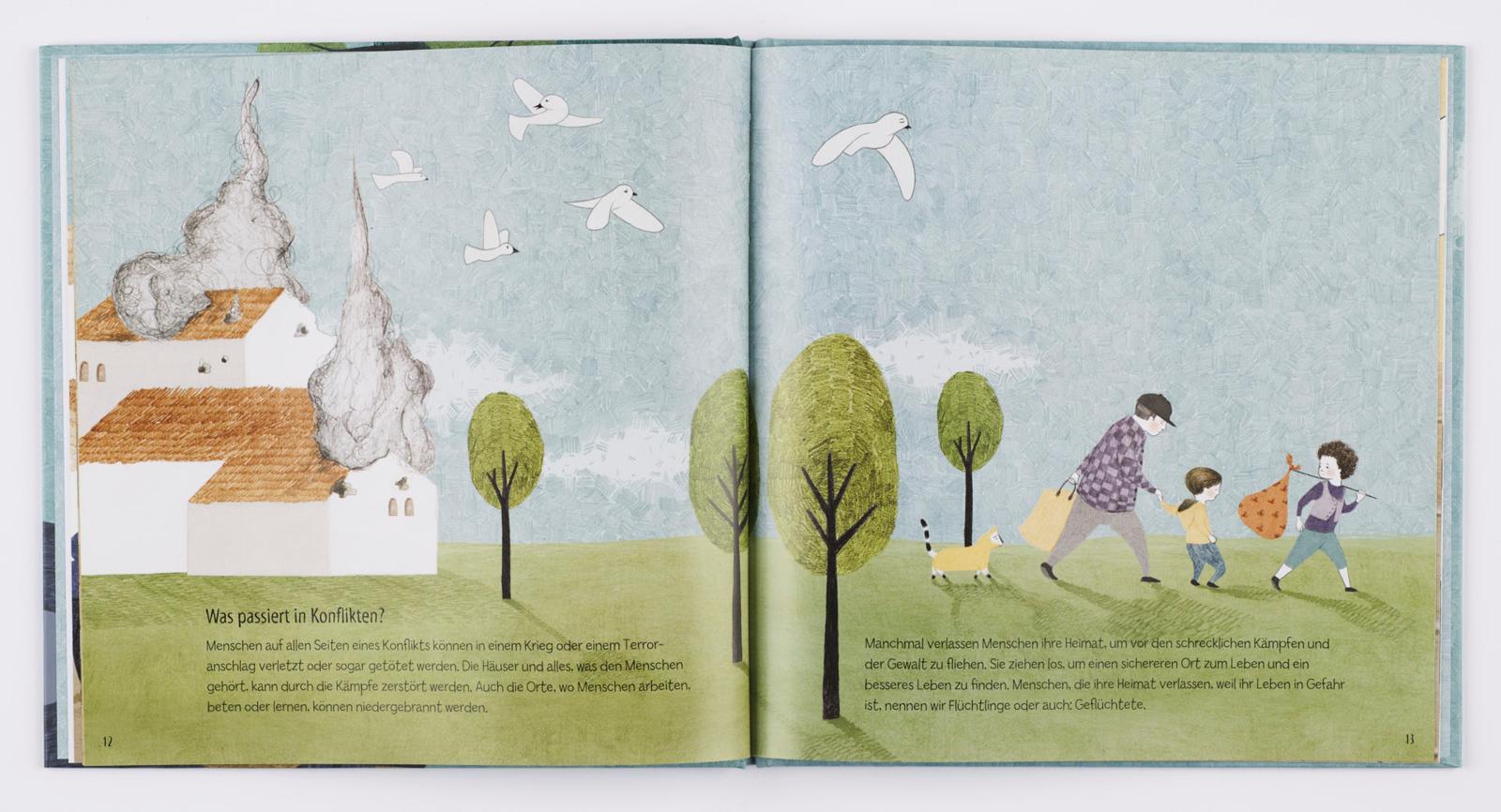 Beispielinhalt (Bild) Weltkugel 3: Wie ist es, wenn es Krieg gibt?