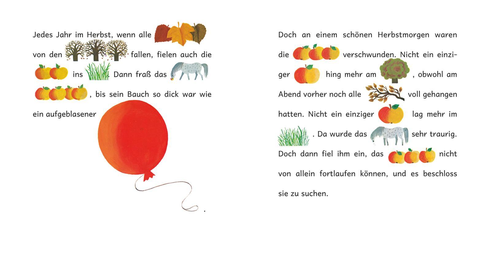 Beispielinhalt (Bild) Pony, Bär und Apfelbaum