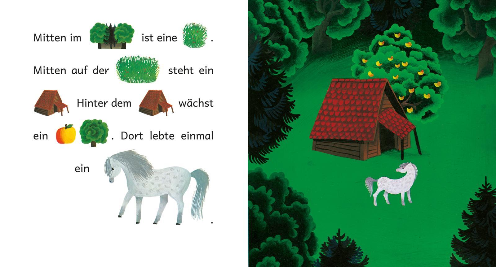 Beispielinhalt (Bild) Pony, Bär und Apfelbaum
