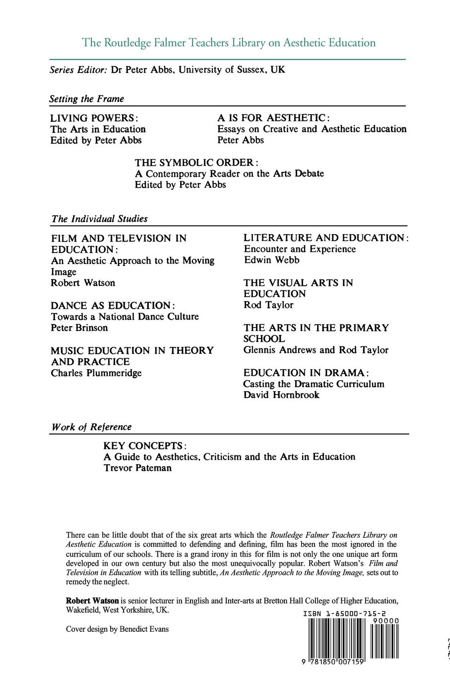 Rückseitencover Film And Television In Education