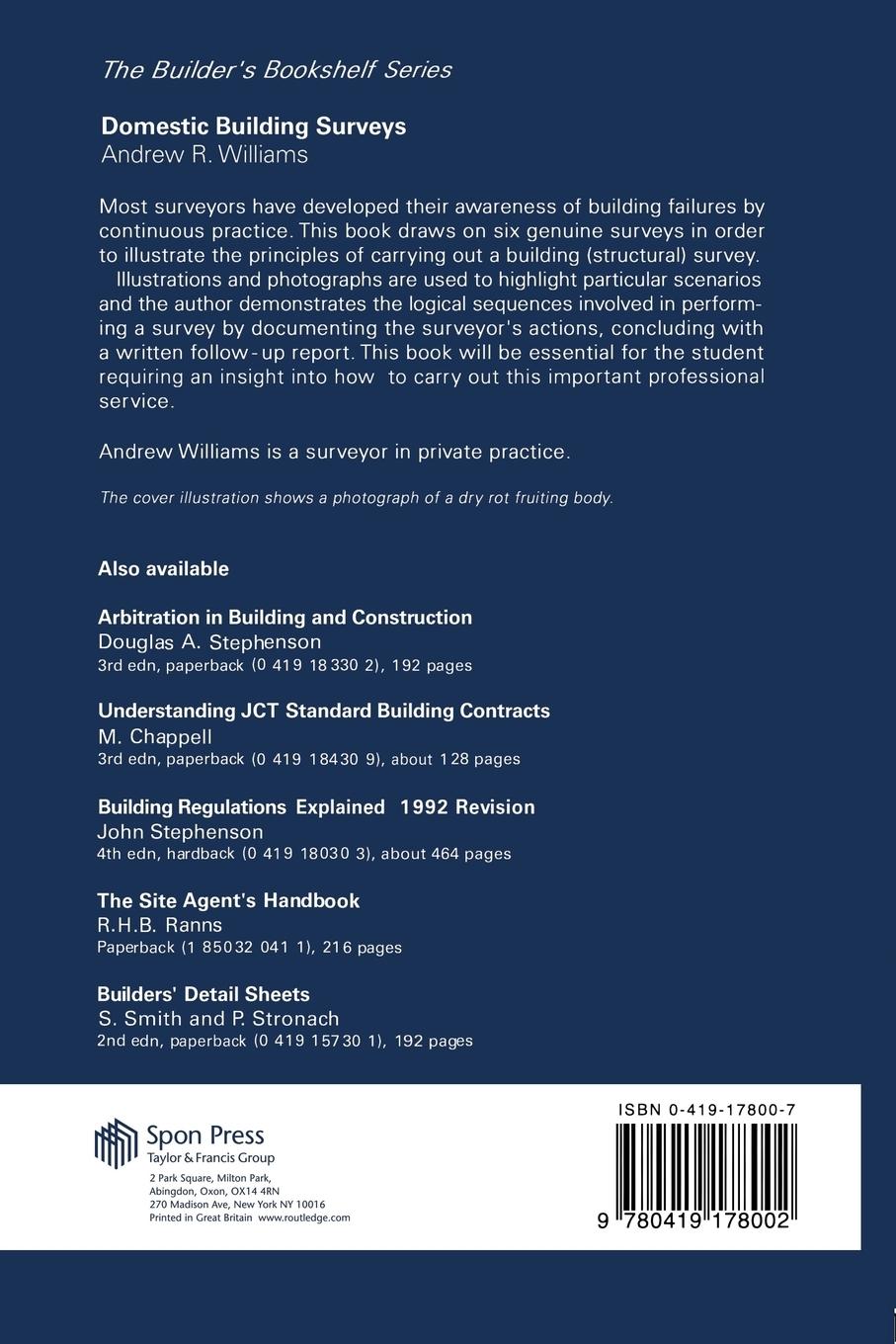 Rückseitencover Domestic Building Surveys