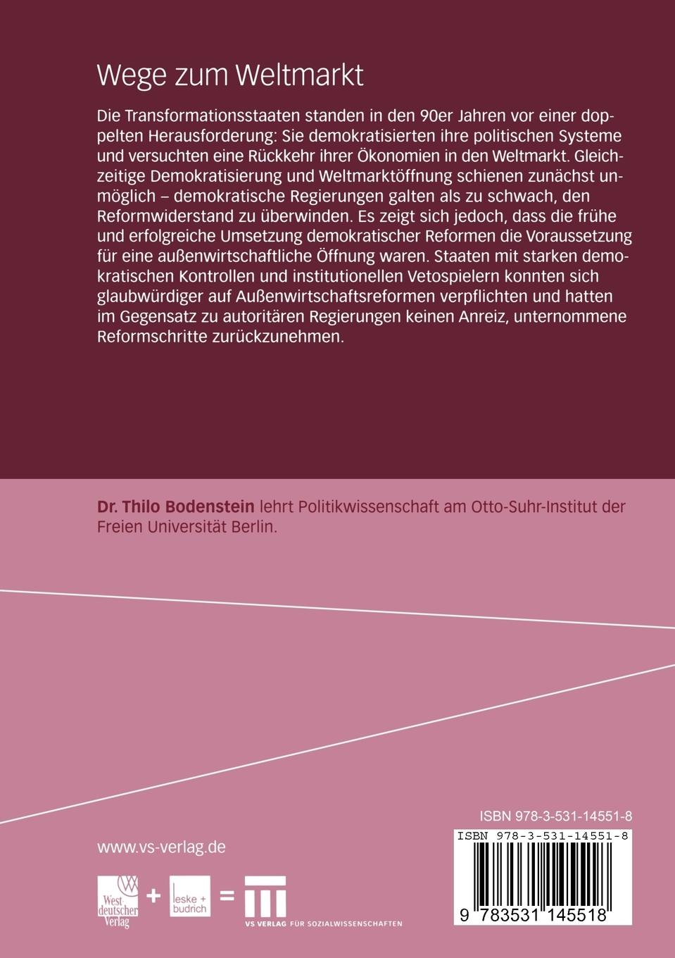 Rückseitencover Wege zum Weltmarkt