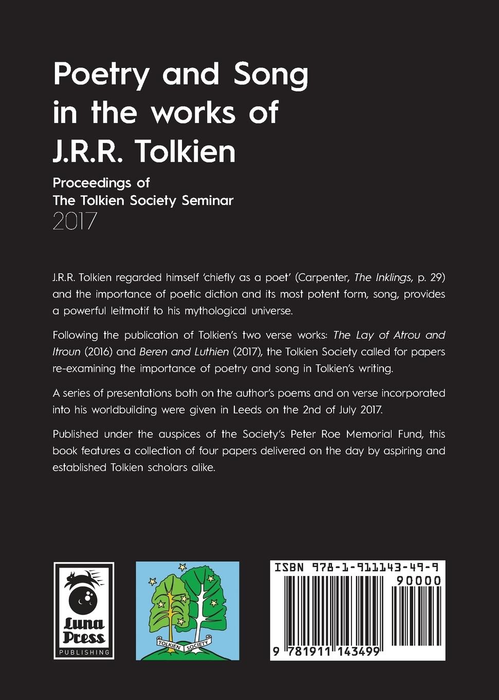 Rückseitencover Poetry and Song in the works of J.R.R. Tolkien