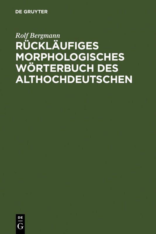 Vorderes Coverbild Rückläufiges morphologisches Wörterbuch des Althochdeutschen