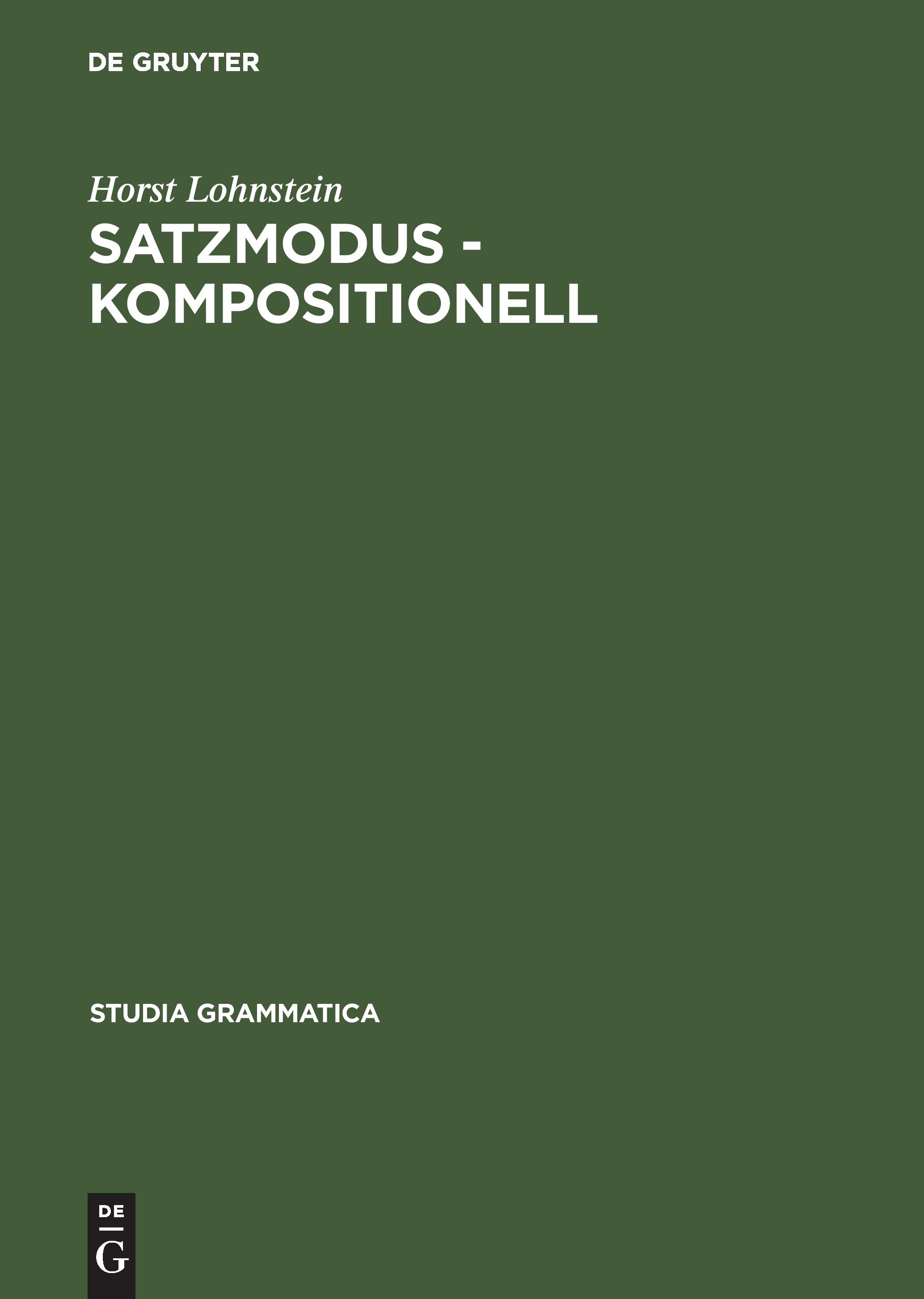 Vorderes Coverbild Satzmodus - kompositionell