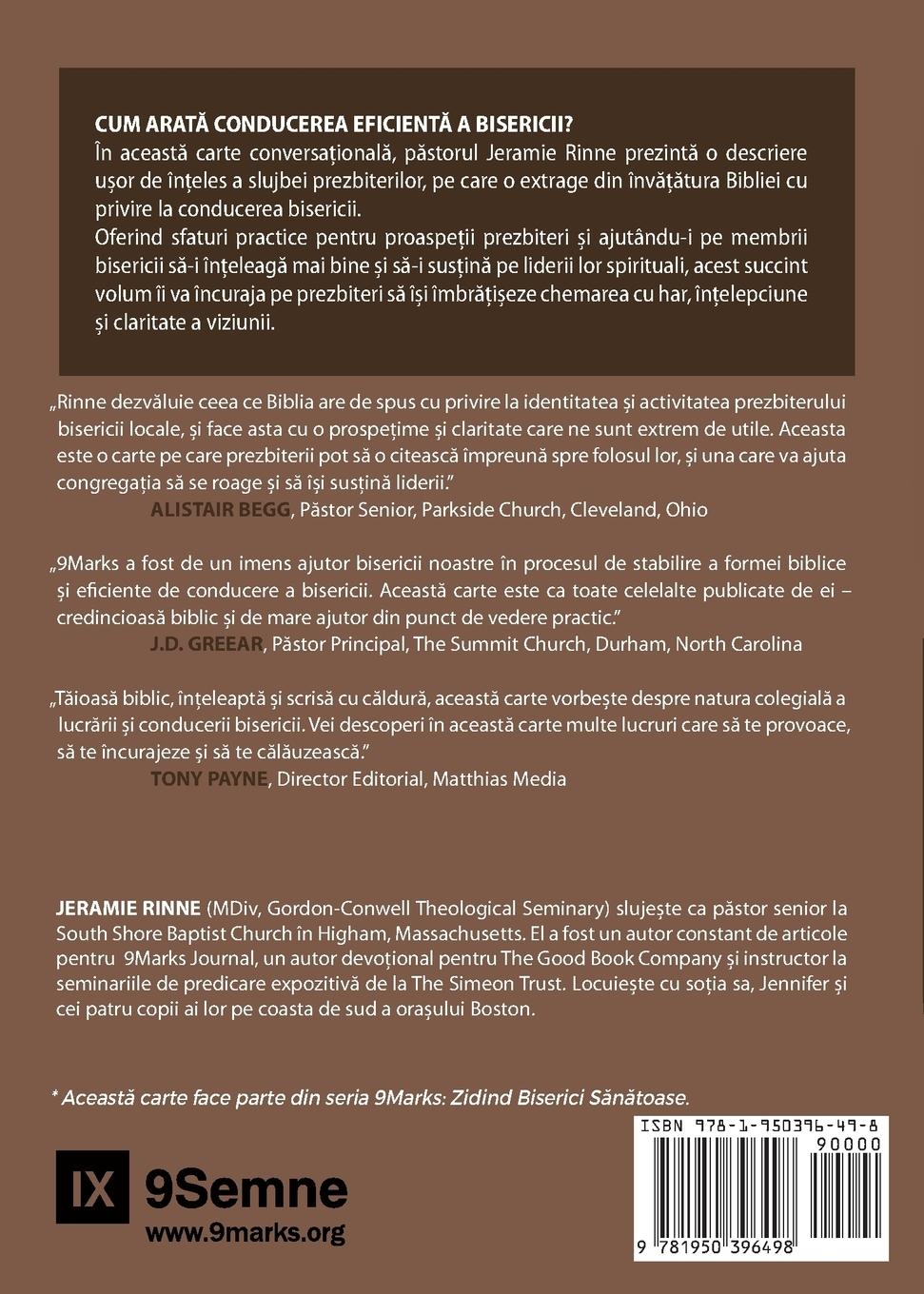 Rückseitencover Church Elders / Prezbiterii Bisericii