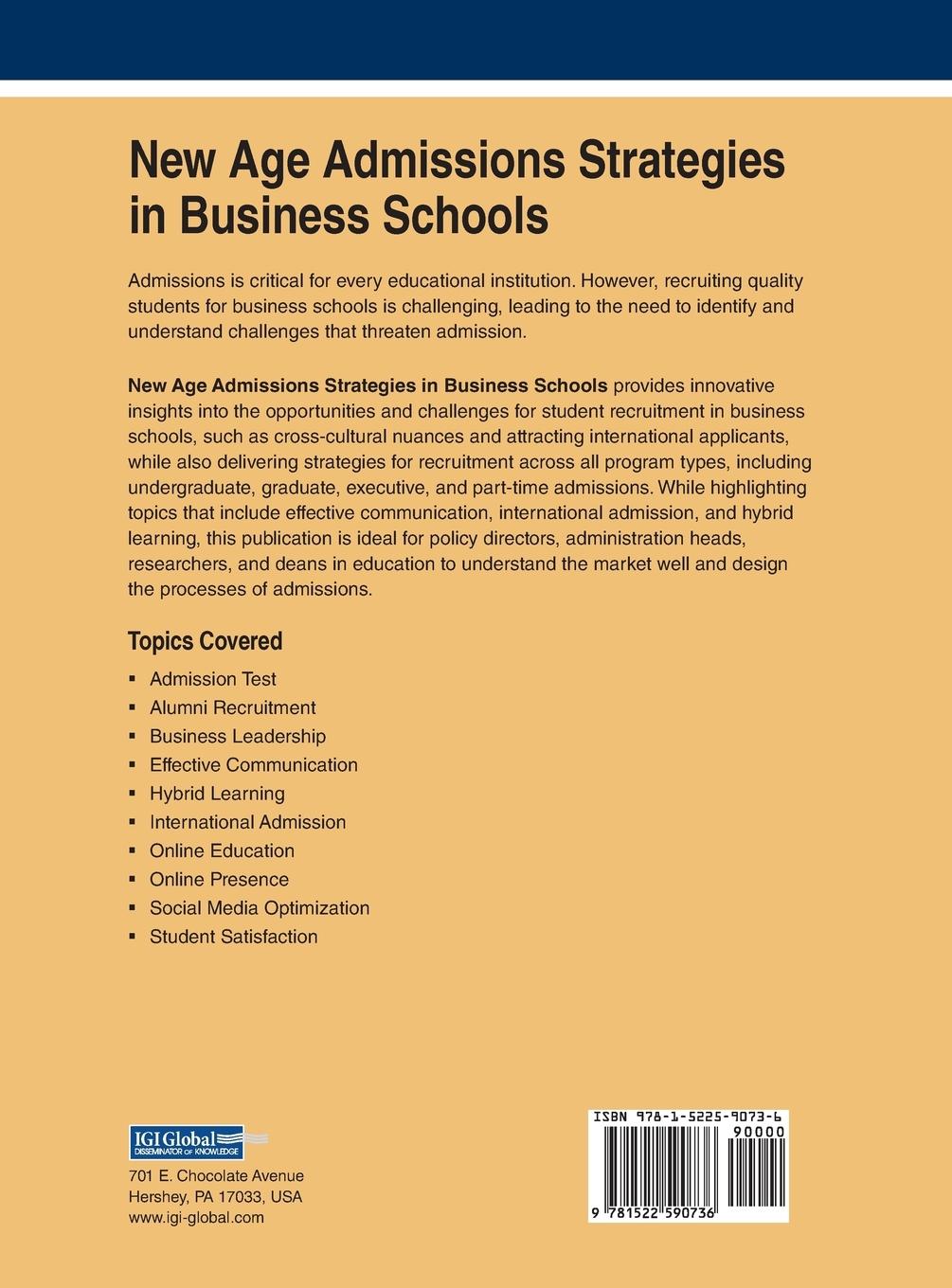 Rückseitencover New Age Admissions Strategies in Business Schools