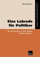 Vorderes Coverbild Eine Lobrede für Politiker