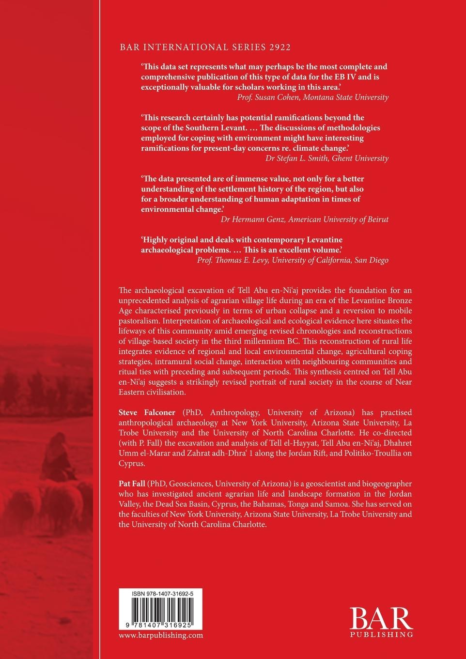 Rückseitencover Early Bronze IV Village Life in the Jordan Valley