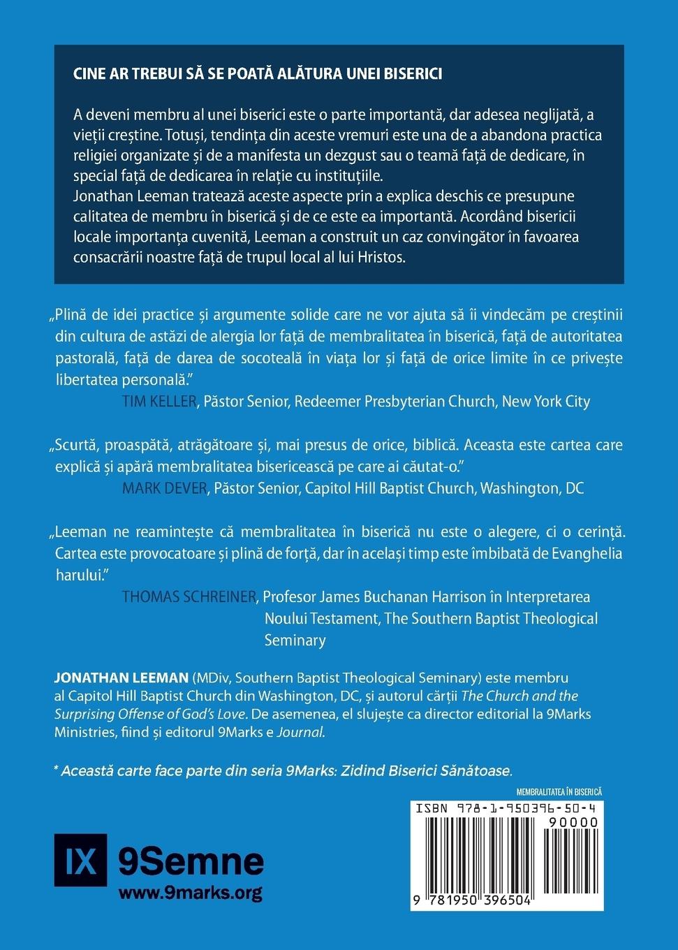 Rückseitencover Church Membership / Membralitatea în Biseric¿
