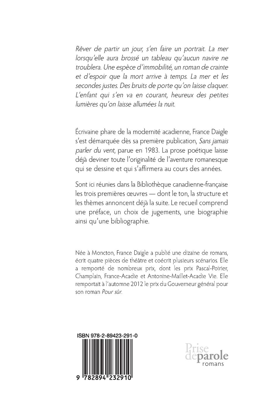 Rückseitencover Sans jamais parler du vent, Film d'amour et de dépendance, Histoire de la maison qui brûle