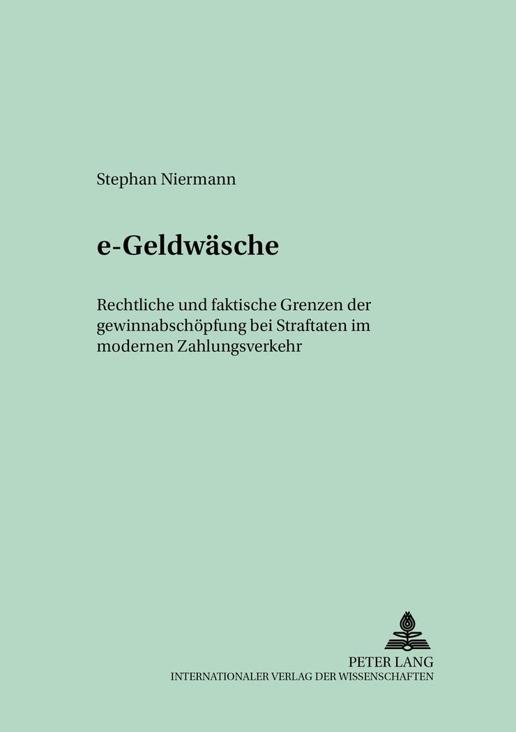 Vorderes Coverbild 'e-Geldwäsche'