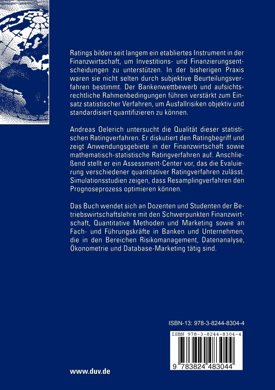 Rückseitencover Robuste Ratingverfahren