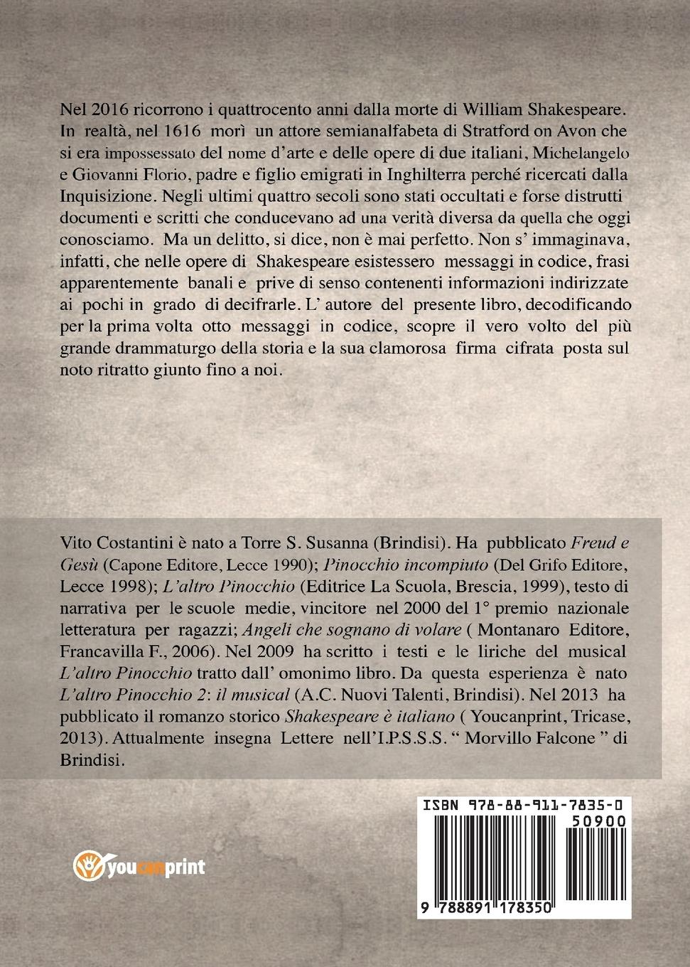 Rückseitencover William Shakespeare - Messaggi in codice