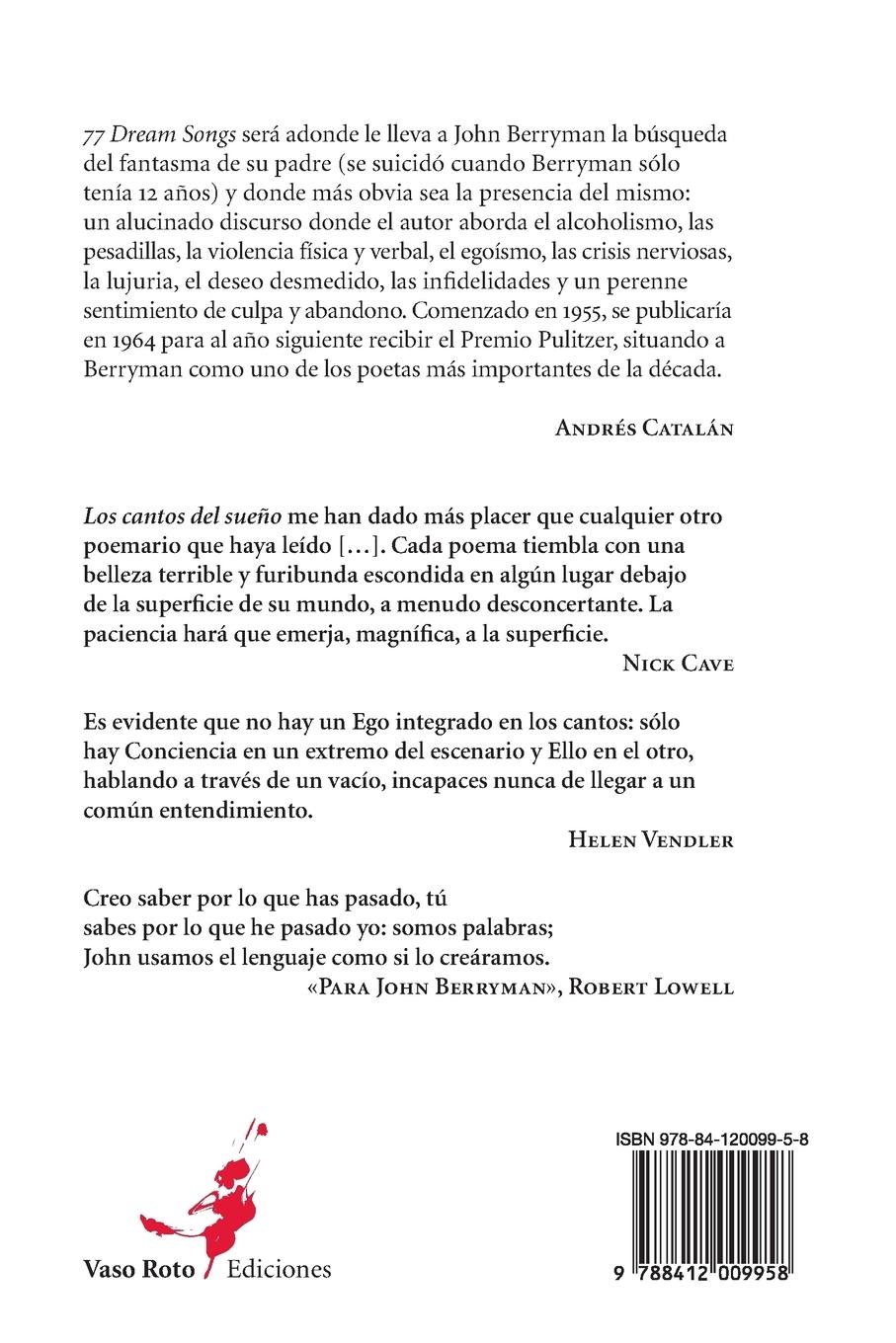 Rückseitencover 77 Dream Songs/ Cantos del sueño