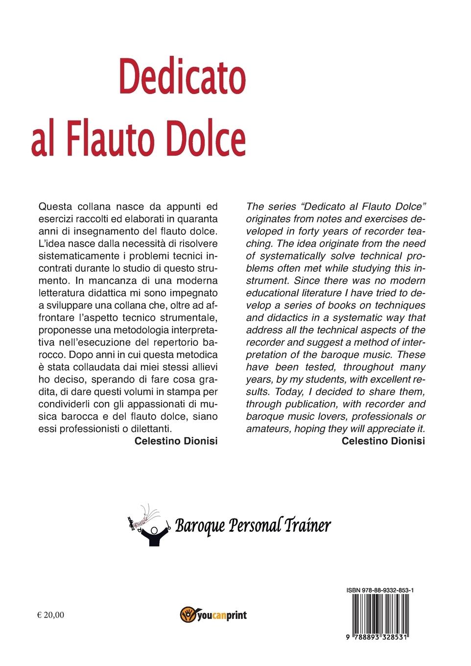 Rückseitencover Dedicato al Flauto Dolce - I salti per soprano vol.1