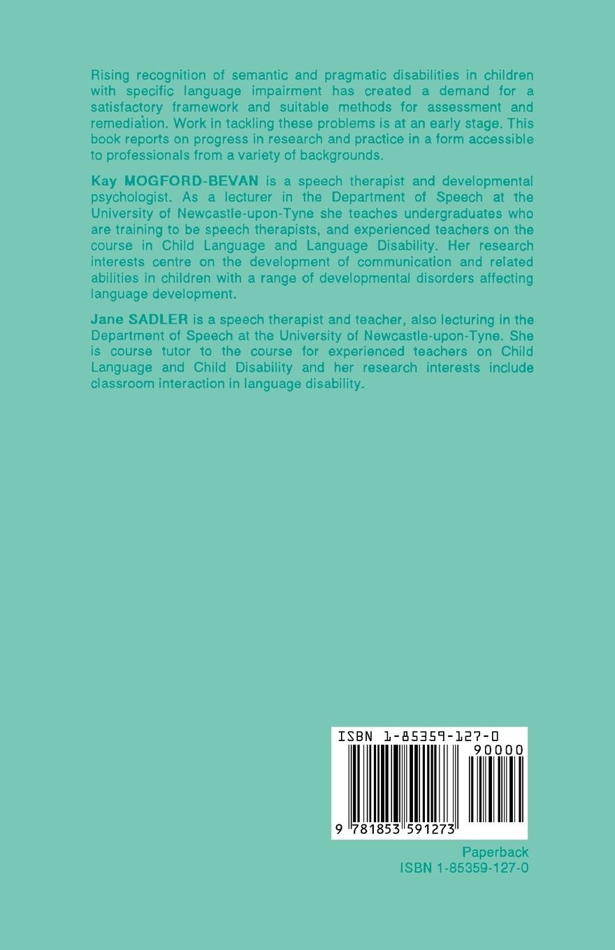 Rückseitencover Child Language Disability Vol.2