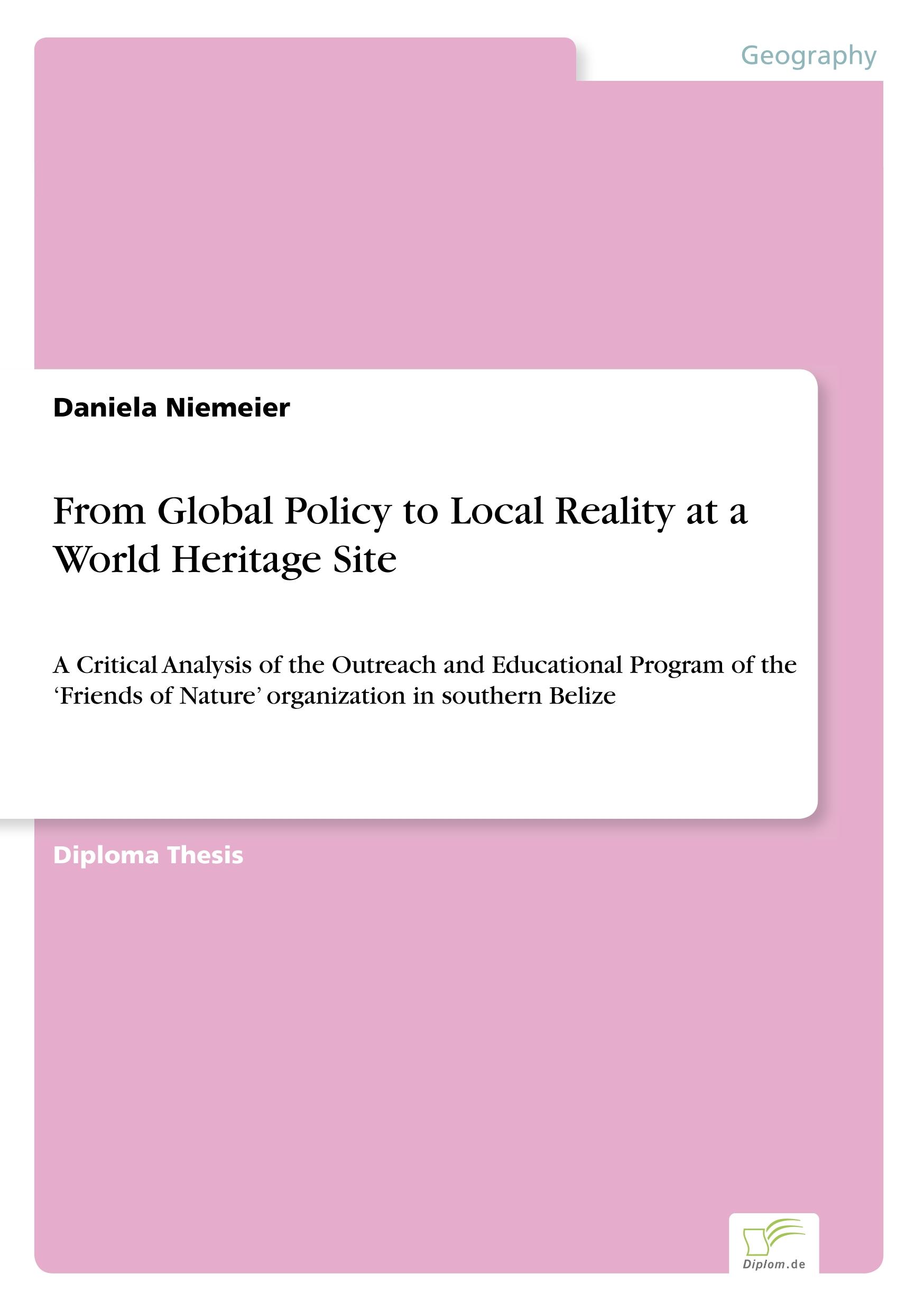 Vorderes Coverbild From Global Policy to Local Reality at a World Heritage Site