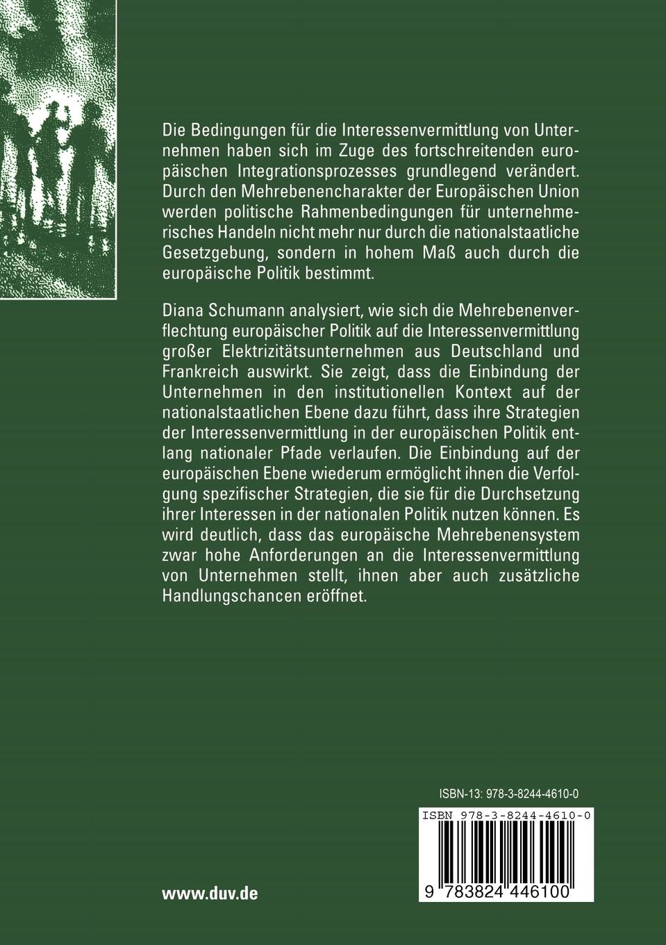 Rückseitencover Interessenvermittlung im europäischen Mehrebenensystem