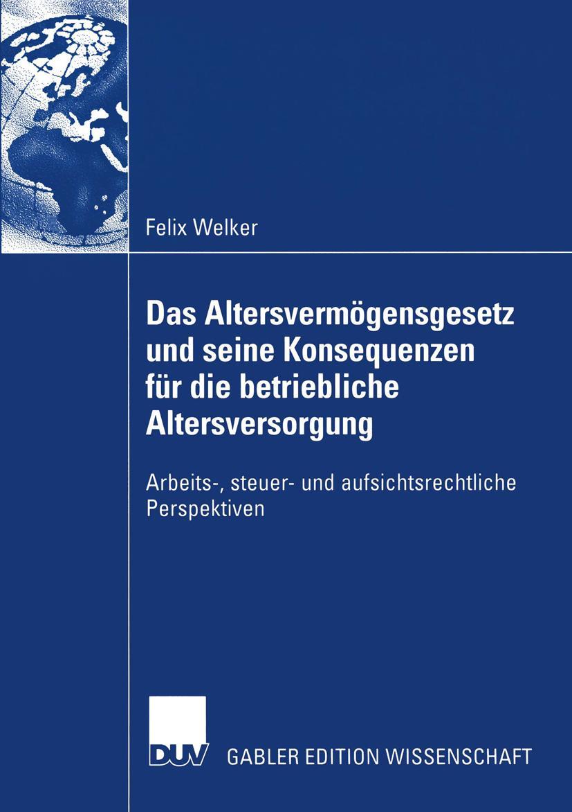 Vorderes Coverbild Das Altersvermögensgesetz und seine Konsequenzen für die betriebliche Altersversorgung