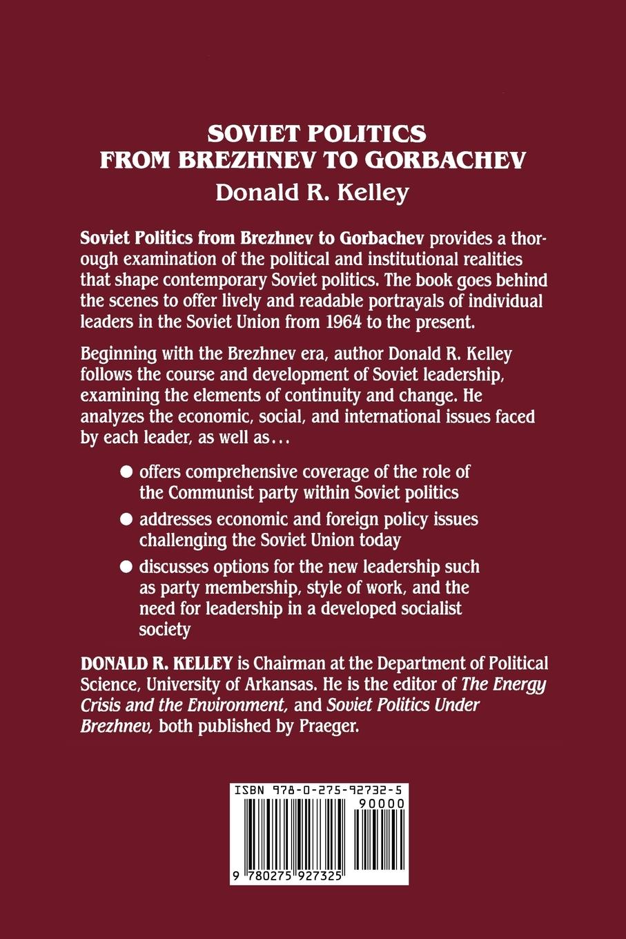 Rückseitencover Soviet Politics from Brezhnev to Gorbachev