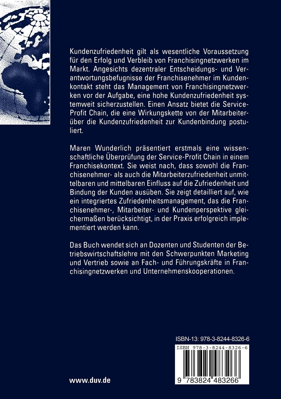 Rückseitencover Integriertes Zufriedenheitsmanagement in Franchisingnetzwerken