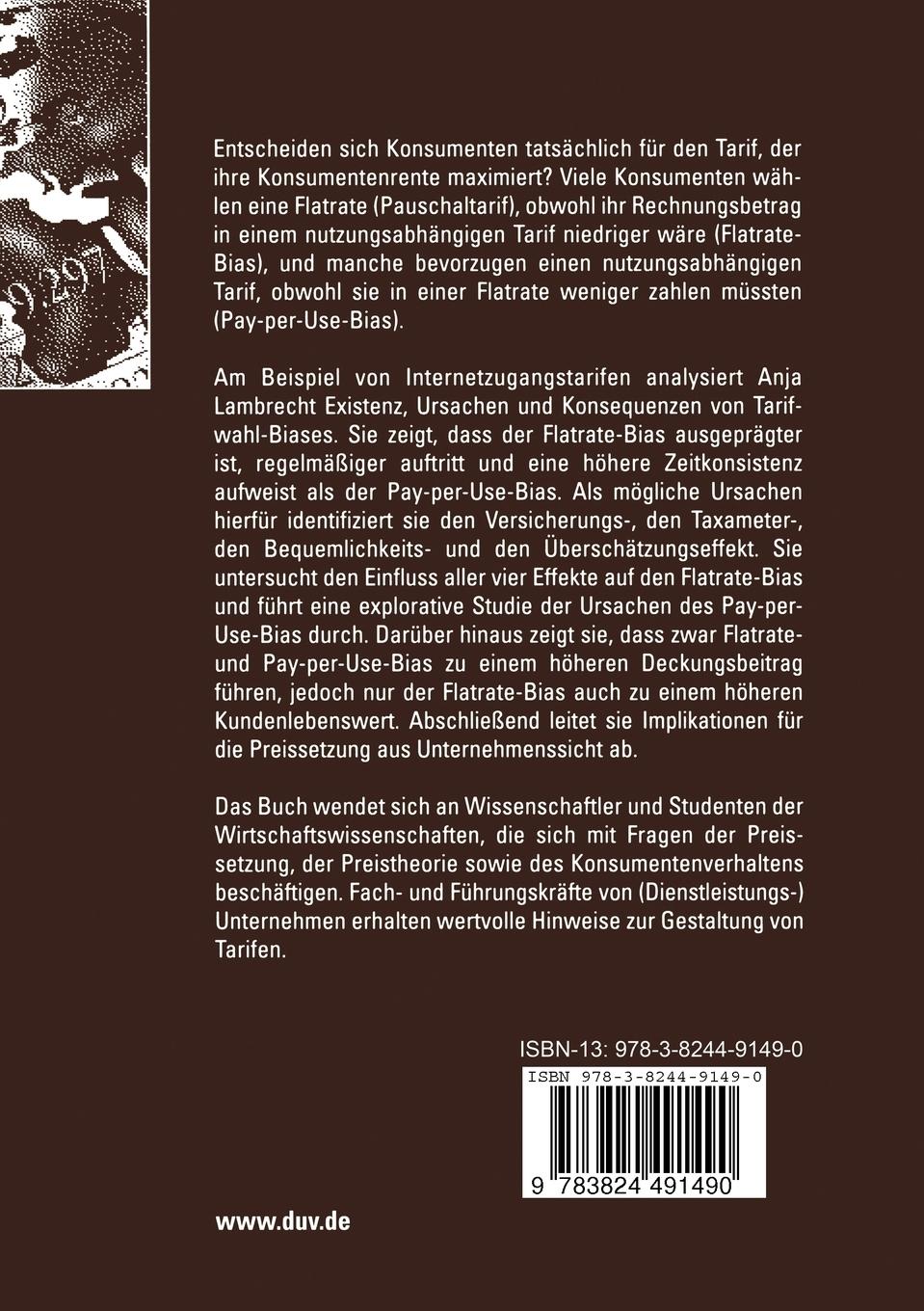 Rückseitencover Tarifwahl bei Internetzugang