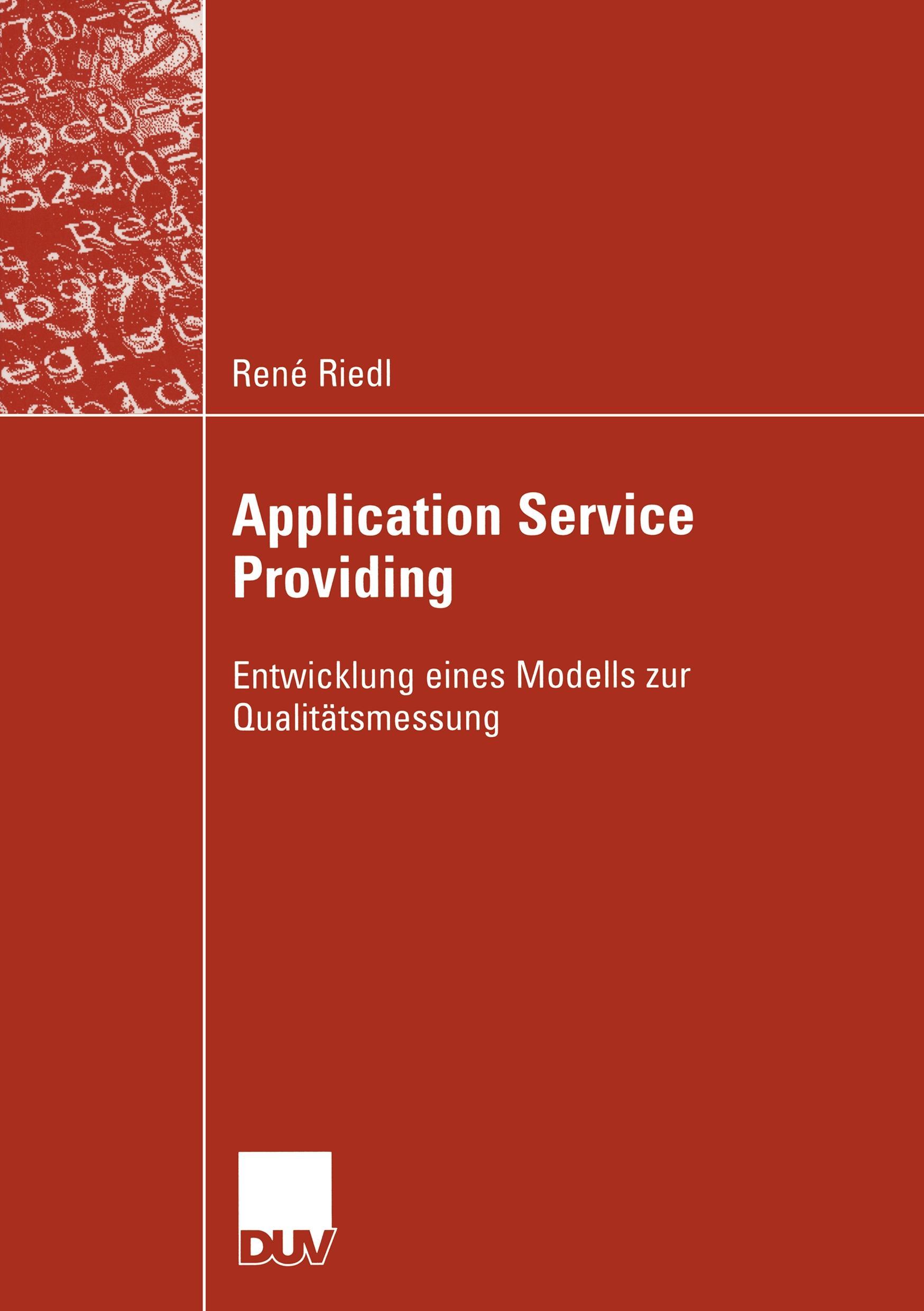 Vorderes Coverbild Application Service Providing