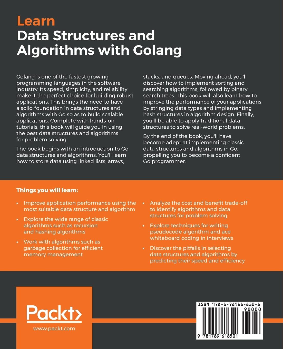 Rückseitencover Hands-On Data Structures and Algorithms with Go