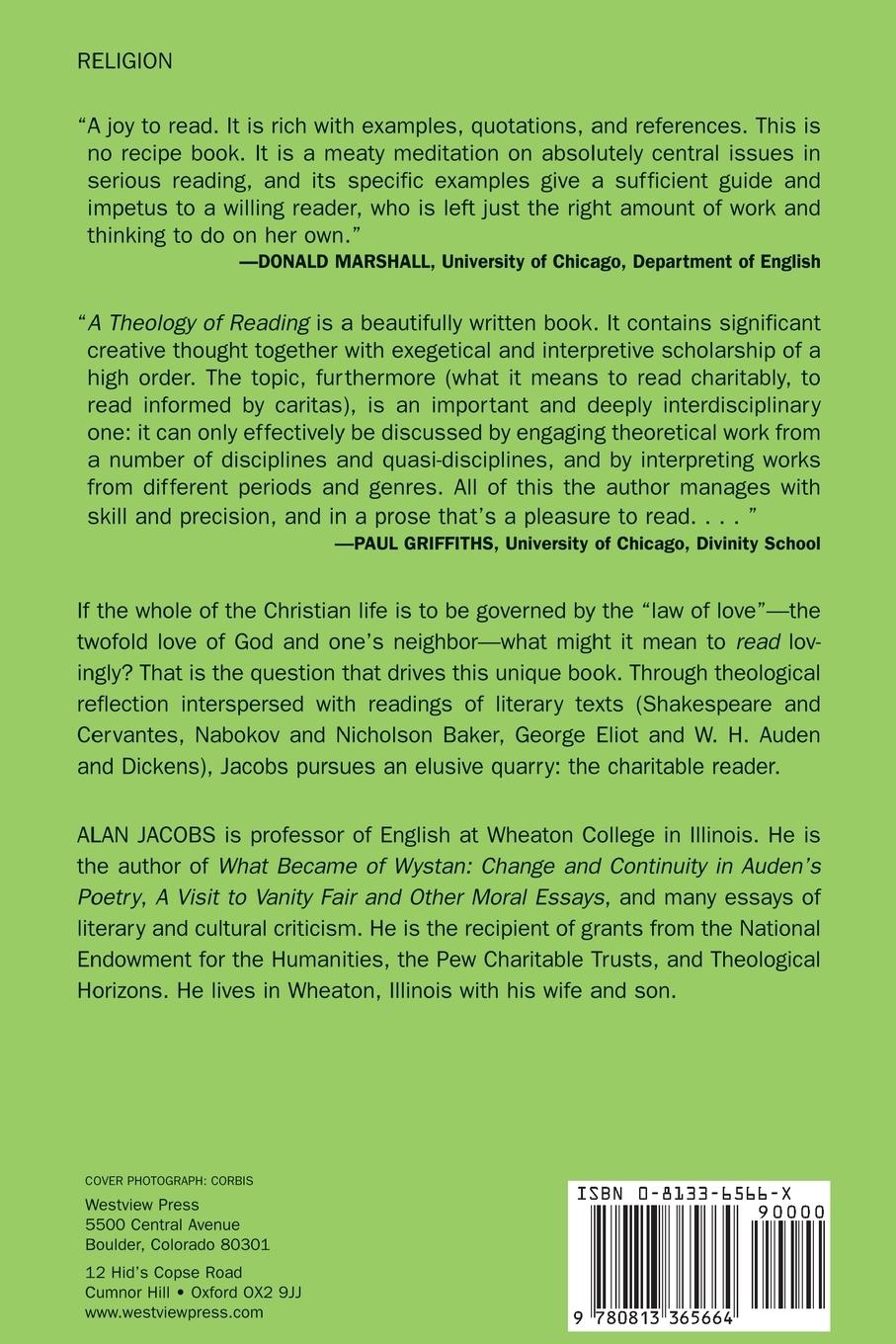 Rückseitencover A Theology Of Reading