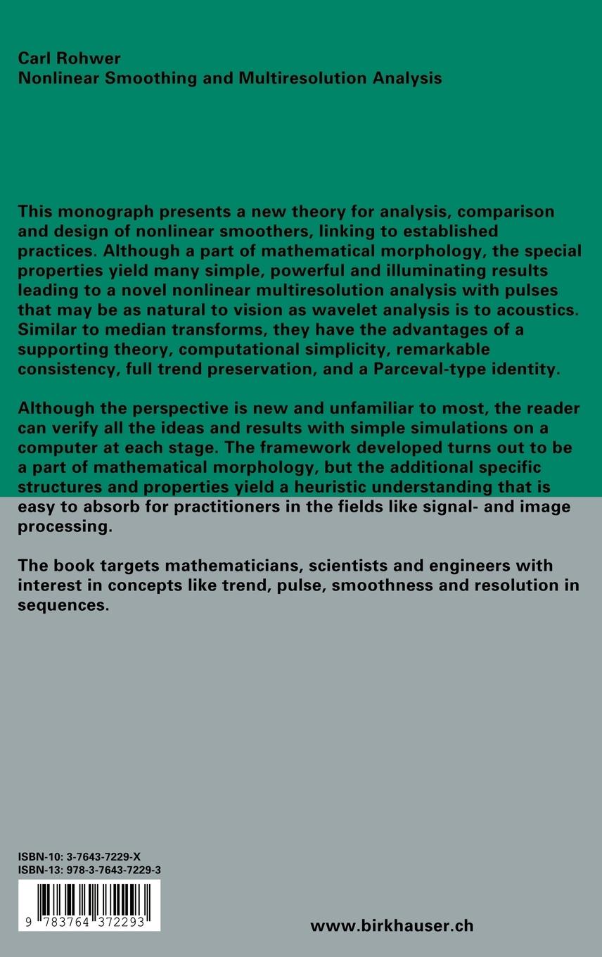 Rückseitencover Nonlinear Smoothing and Multiresolution Analysis