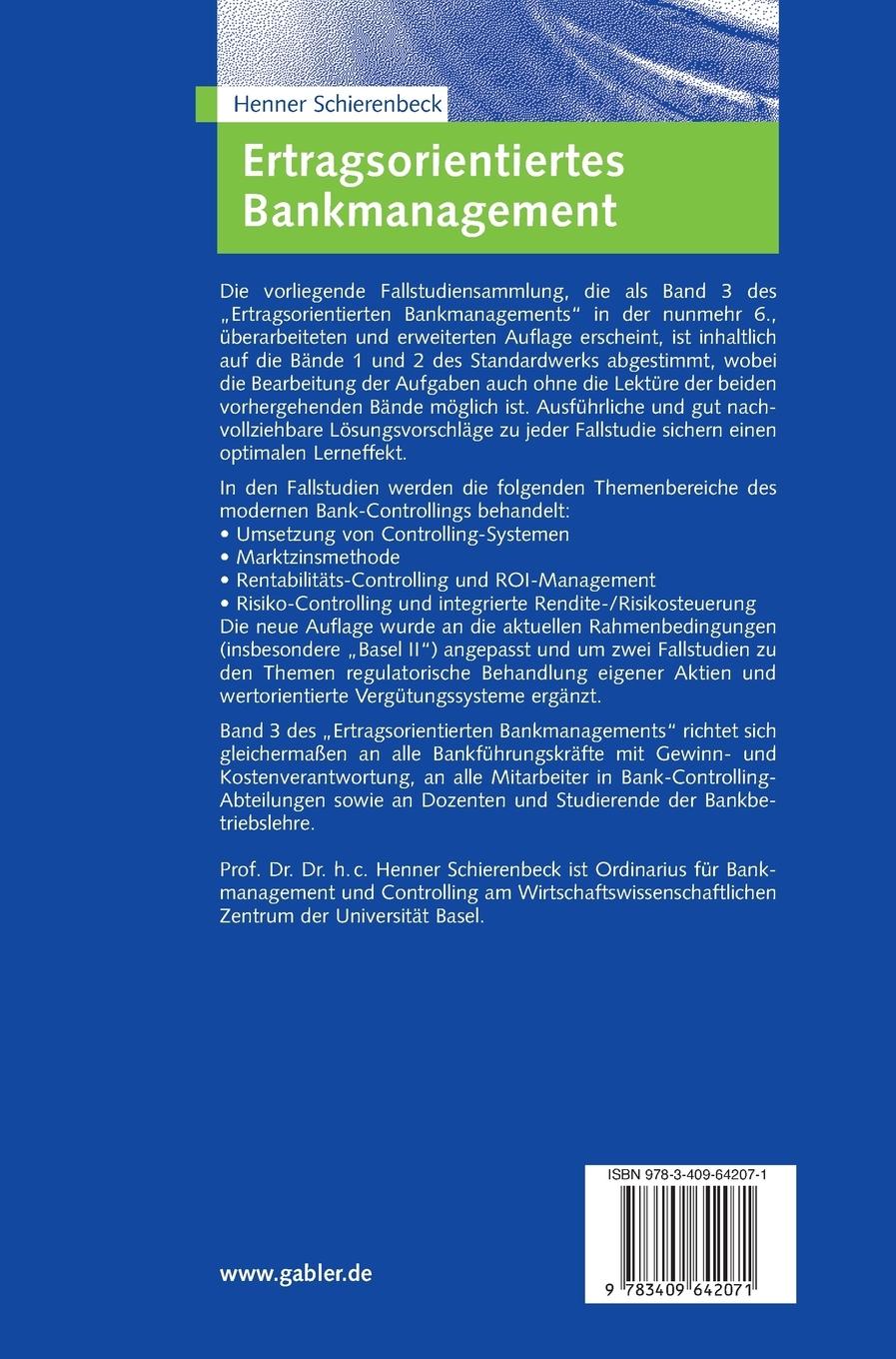 Rückseitencover Ertragsorientiertes Bankmanagement