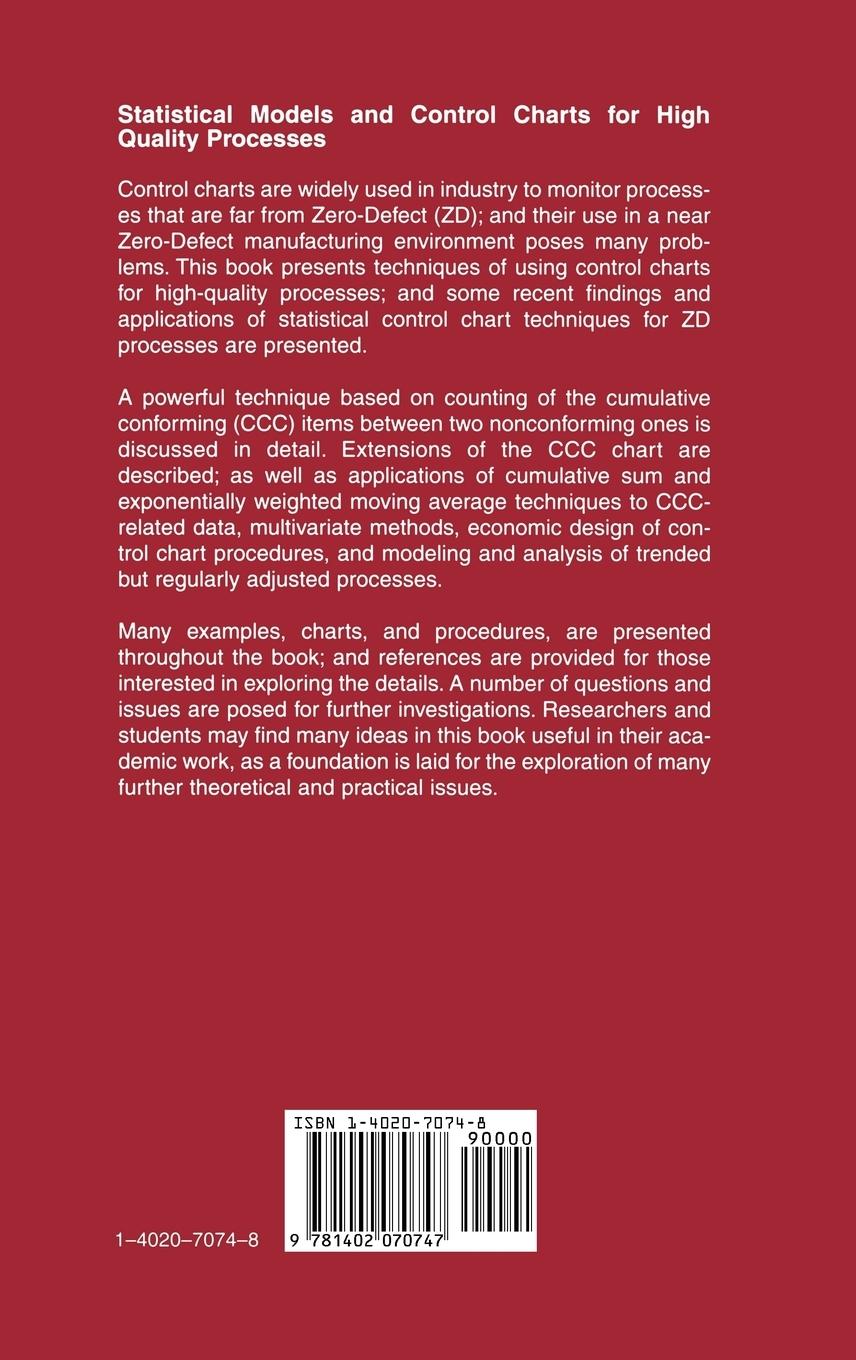 Rückseitencover Statistical Models and Control Charts for High-Quality Processes