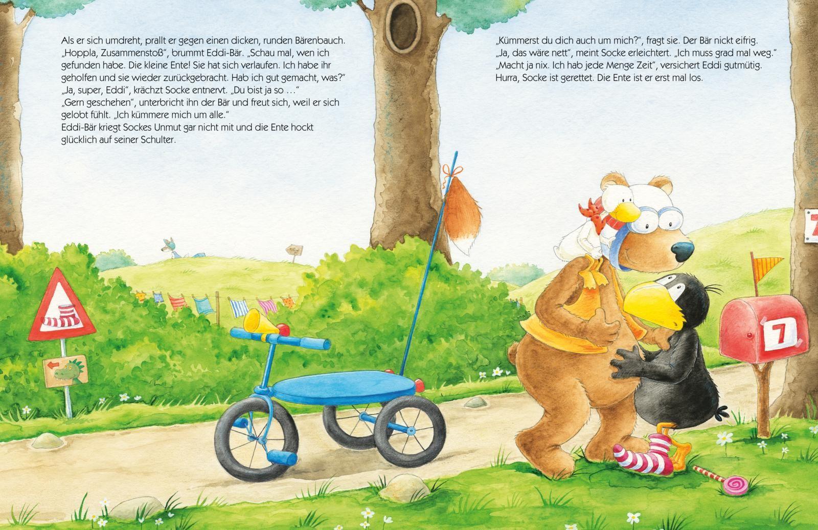 Beispielinhalt (Bild) Der kleine Rabe Socke: Alles verknallt! oder Ein kleiner Rabe trifft auf große Liebe