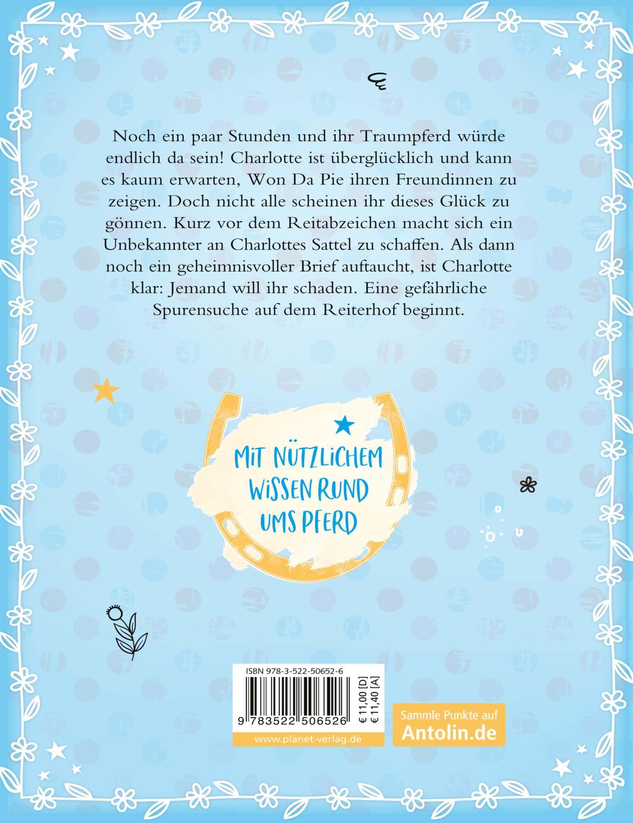 Rückseitencover Charlottes Traumpferd 2: Gefahr auf dem Reiterhof