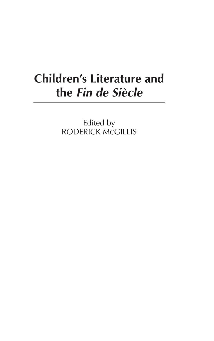 Vorderes Coverbild Children's Literature and the Fin de Siecle