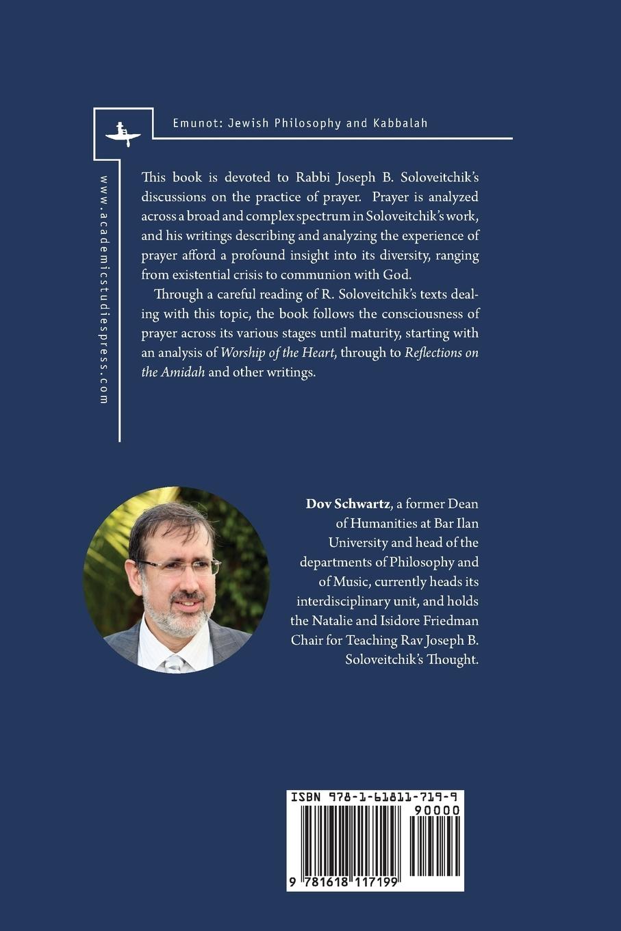 Rückseitencover Rabbi Joseph Dov Soloveitchik on the Experience of Prayer