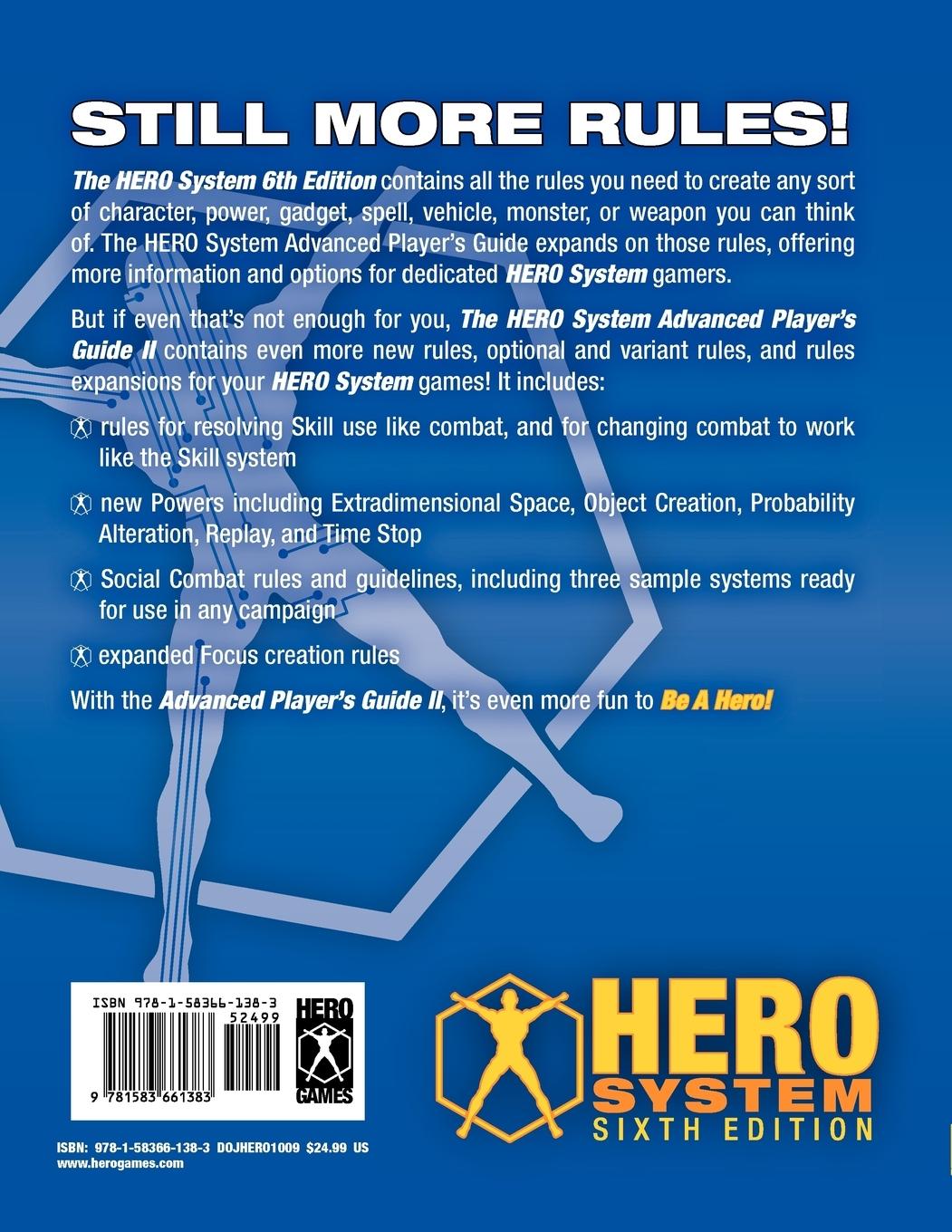 Rückseitencover Hero System Advanced Player's Guide 2