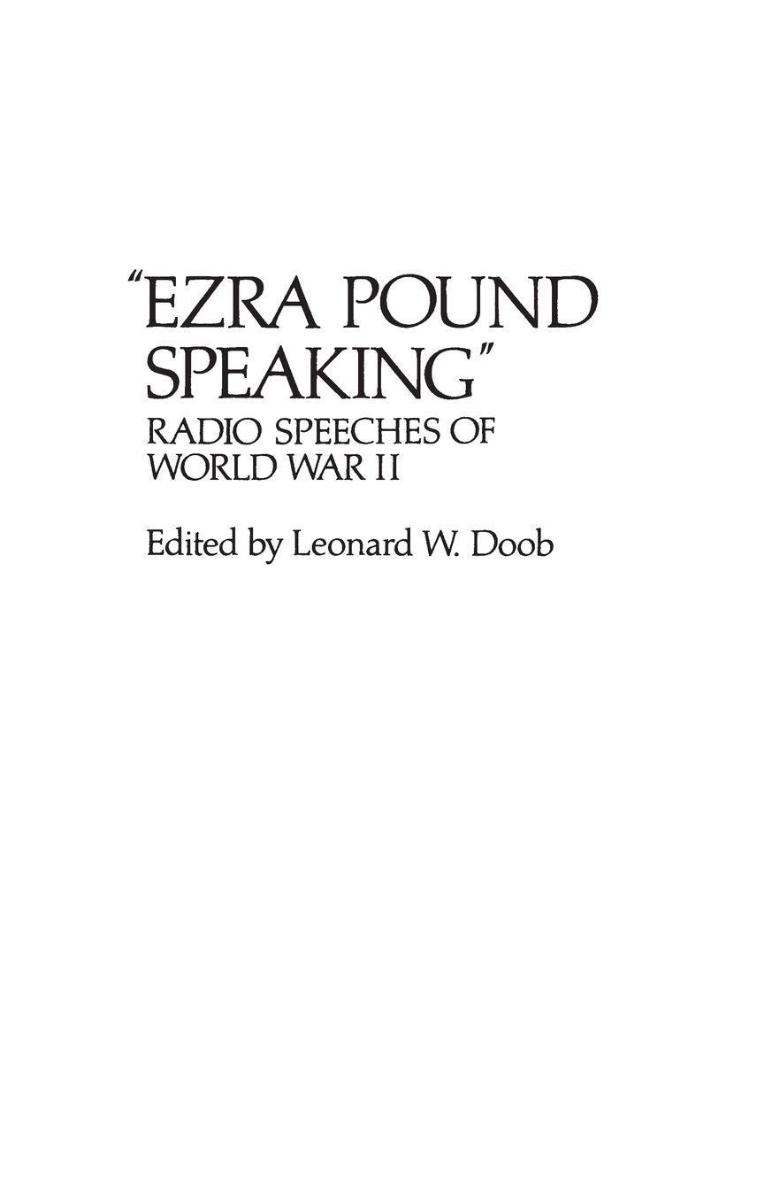 Vorderes Coverbild Ezra Pound Speaking