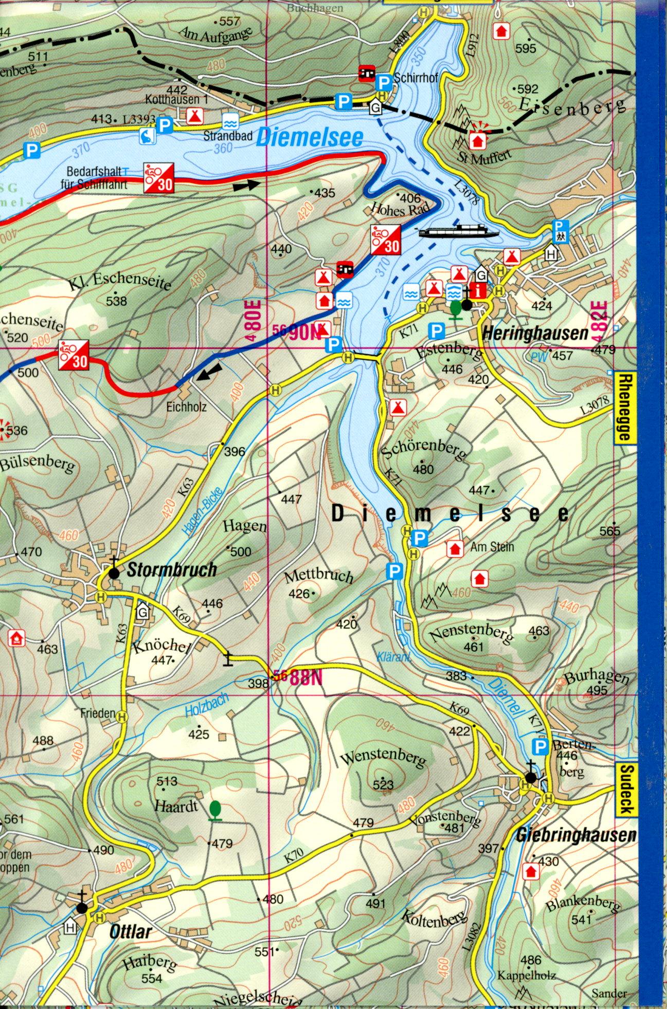 Beispielinhalt (Bild) Mountainbikekarte Hoch-Sauerland 1: 35 000