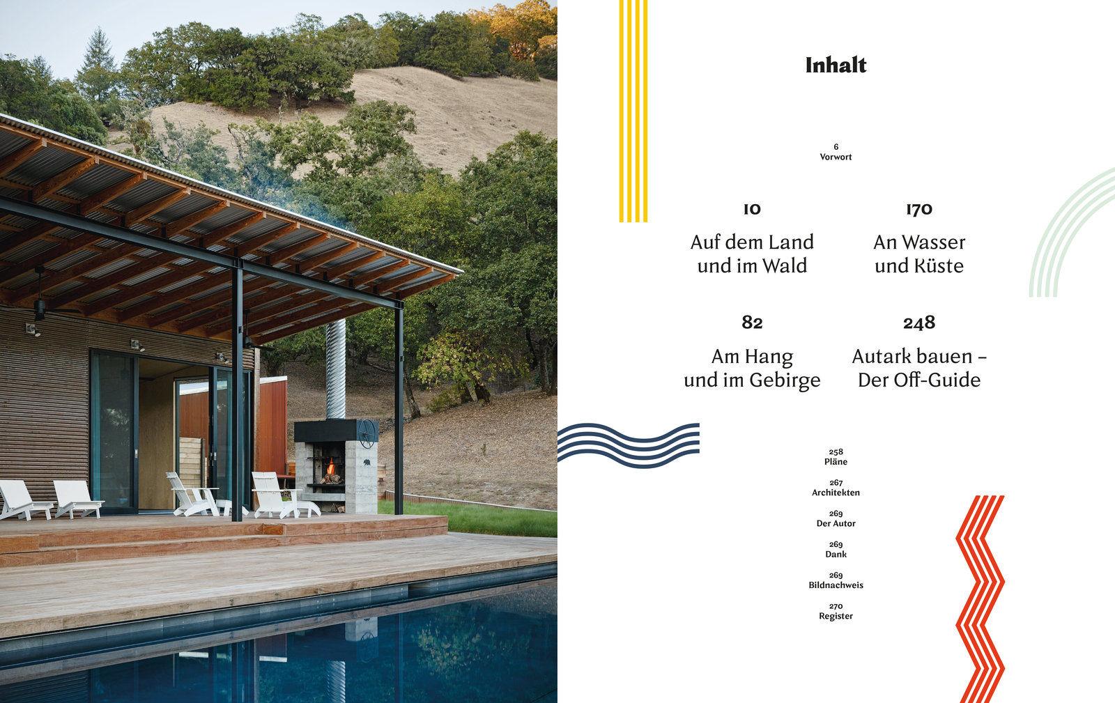 Beispielinhalt (Bild) Off. Häuser in freier Natur - innovativ und autark